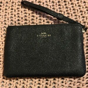 Coach Black Textured Wristlet